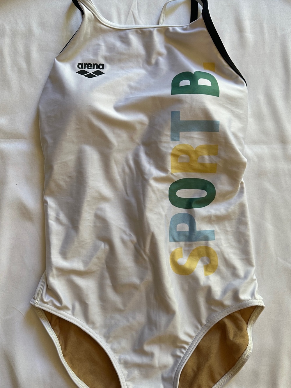 Arena/a’gnes b White One-Piece Swimsuit with Black SPORTB